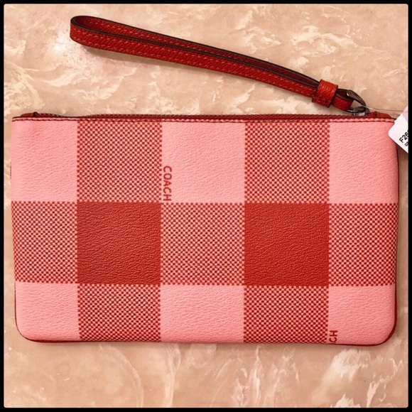 NWT Coach Pink Block Pattern Wristlet - Picture 4 of 6